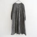 【未使用/定価4.1万】イチ アンティークス ICHI Antiquite’s *草木染めワンピース*綿チャコールグレー(1-2509-521)【52J52】