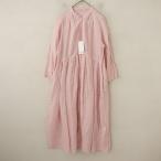 【美品/定価2.9万】ネストローブ nest Robe *リネンYネックドレス*Fワンピース麻ピンク羽織りローブ(1-2511-239)【80L52】