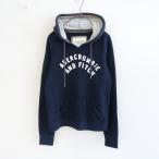 アバクロンビー&フィッチ Abercrombie&Fitch *ロゴワッペン付き裏起毛パーカー*Mスウェットフード紺(1-2602-40)【60C62】
