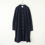 //アーメン ARMEN *バンドカラーシャツワンピース*3マリンネイビーコットンポプリンドロップショルダー羽織り(2-2403-32)【42C42】