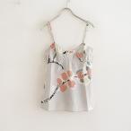  Marni MARNI * топ tops *2 хлопок ткань . серый серия цветок принт булавка tuck резина используя North li(2-2405-616)[62F42]