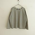 【定価1.6万】アーメン ARMEN*ドロップショルダーバスクシャツ*2綿カットソーボーダーラウンドネックワイド(2-2407-496)【82H42】