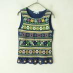  Jocomomola Jocomomola * цветочный узор вязаный майка *40 хлопок распределение цвета иглы для вязания крючком плетеный do King North li(2-2409-316)[41J42]