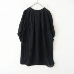 ショッピングマリメッコ マリメッコ marimekko *シルクコクーンプルオーバーチュニック*ブラックシアーオーバーブラウス7分袖タック(2-2508-549)【32I52】