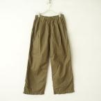 ショッピングprit プリット prit *コットンストライプ織りイージーパンツ*カーキグリーン無地ウエストゴム紐ワイドタック入り(2-2510-526)【12K52】