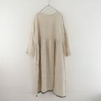 ショッピング麻 【美品/定価2万】イチ アンティークス ICHI Antiquite’s *リネン東炊きワンピース*サンドベージュロング麻(2-2511-218)【70L52】