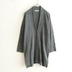 ショッピングエヴァ エヴァムエヴァ evam eva vie *Vネックコットンメランジニットローブ*グレー杢1ボタンシームポケット羽織り(2-2512-315)【51A62】