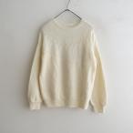 リムホームスター lim home stir *クルーネック求心編みニットセーター*オフホワイトウールモヘヤ切替え(2-2601-287)【11B62】