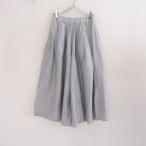  Pao teroPao de lo * в тонкую полоску шайба ska ntsu*2linen хлопок полиэстер широкий брюки юбка-брюки резина (2-2603-564)[52D62]