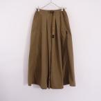  Gramicci GRAMICCI* нейлон flare pants *S Camel бежевый плиссировать резина webbing ремень юбка-брюки брюки (2-2609-25)[10J62]