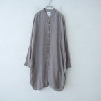 【定価1.9万】アーメン ARMEN *ユーティリティーバンドカラーロングシャツ*3綿グレーワンピースドレス薄手(25-2406-148)【70G42】