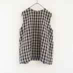 45a-rupi- M R45RPM *gima твид топ *3 хлопок хлопок проверка безрукавка тянуть over (25-2407-476)[52H42]