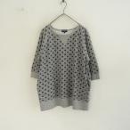 ショッピングジムフレックス ジムフレックス Gymphlex *ドットプリントスウェットプルオーバー*14綿コットン杢グレー水玉トレーナー(25-2505-531)【22F52】