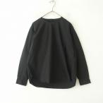 ショッピングローン 【2025/定価2.6万】ゴーシュ *ドライローンプルオーバーブラウス*2綿黒ブラック長袖ノーカラーシャツ(25-2509-386)【41J52】