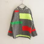 【2024AW/定価4.9万】アメンダ A MENDA *Classic Cable with Neon Color Sweater*グレーニットセーター(25-2509-601)【81J52】