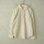 ショッピングGARCONS コムデギャルソン COMME des GARCONS *丸襟シャツ*M綿コットン×ナイロン生成りラウンドカラーブラウス(25-2510-699)【92K52】