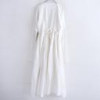 カディー&コー Khadi and Co *コットンギャザー切替カシュクールワンピース*S綿オフ白ラップドレス(25-2512-179)【60A62】