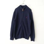 ポロラルフローレン Polo Ralph Lauren *コットンニットジップアップカーディガン*160ネイビー紺羽織上着(25-2601-166)【30B62】