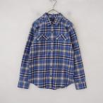 ショッピングパタゴニア 【美品】パタゴニア Patagonia *起毛オーガニックコットンチェックシャツ*XS綿ブルー系ブラウストップス(25-2601-374)【61B62】