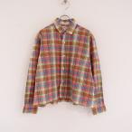 ショッピングINDIVIDUALIZED インディビジュアライズドシャツ INDIVIDUALIZED SHIRTS *コットンチェック柄シャツ*15薄手ブラウスマルチ(27-2308-11)【81H32】
