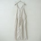 ショッピングARMEN 【美品/2024/定価4.1万】アーメン ARMEN*リネンヘリンボーンエプロンワンピース*1サロペットドレスベージュ(27-2408-57)【61I42】