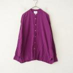 ショッピングアーメン 【2024SS/定価1.8万】アーメン ARMEN *GAUZE UTILITY BANDED COLLAR SHIRT*3薄手ブラウスレッドパープル(27-2506-160)【92G52】