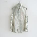 ショッピングINDIVIDUALIZED インディビジュアライズドシャツ INDIVIDUALIZED SHIRTS*ノースリーブシャツ*15綿ベージュグリーンネイビー(27-2506-64)【80G52】