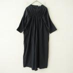 ショッピングジムフレックス ジムフレックス Gymphlex *コットン混切替ギャザーワンピース*薄手ドレスリボンチャコールグレー(27-2506-73)【51G52】