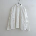 【美品/定価4.1万】45アールピーエム R45RPM *インドカディのピンタックブラウス*3薄手シャツ長袖ホワイト(27-2511-5)【60L52】