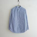 ショッピングINDIVIDUALIZED インディビジュアライズドシャツ INDIVIDUALIZED SHIRTS *コットンストライプスタンドカラーシャツ*14・1/2 30ブラウス0622【70G22】