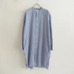 アーメン ARMEN *スタンドカラーストライプシャツワンピース*2ブルーホワイト長袖ロングスリーブ0722(33-2207-142)【10H22】