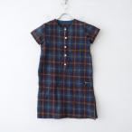 快晴堂 起毛チェック柄半袖ワンピース 2【中古】【40B32】