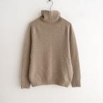 定価2.5万/アーメン ARMEN *ポロネックサドルショルダープルオーバー*1ベージュ無地ニットセータータートル(33-2309-220Z)【62I32】