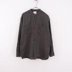 //アーメン ARMEN *コットンダブルガーゼギンガムチェックシャツ*2グレー系長袖ブラウスロングスリーブ(33-2312-495)【70A42】