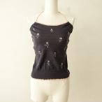 // mina perhonen mina perhonen *hana хлопок вязаный вышивка топ на бретелях топ * угольно-серый (33-2401-273)[50B42]