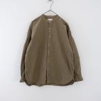 ショッピングARMEN 【定価1.6万】アーメン ARMEN *40’sポプリン後染めバンドカラーシャツ*2ブラウンカーキブラウス(33-2404-95)【20E42】