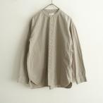 アーメン ARMEN *コットンバンドカラーシャツ*2グレージュ長袖ロングスリーブ無地ブラウス(33-2412-232)【21A52】