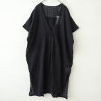 【美品/2025/SS/定価3.1万】エヴァムエヴァ evam eva *車道チェックギャザーポンチョ*Fワンピース黒(33-2508-248)【01I52】
