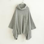  Cogu The большой затонированный COGTHEBIGSMOKE *ROLL вязаный широкий пончо *ta-toru шея серый (33-2508-718)[71I52]