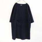 アーメン ARMEN *ウールブレンドボートネックワンピース*1ネイビー長袖ロングスリーブ無地(33-2510-134)【60K52】