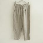 【定価2.8万】エヴァムエヴァ evam eva *リネンナローパンツ*1グレージュイージーウエストゴム無地(33-2512-222)【21A62】