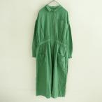 プール  POOL *リネンシャツワンピース*ONEライトグリーン長袖ロングスリーブ麻IDEE(33-2512-230)【21A62】