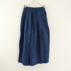 フォグリネンワーク fog linen work *リネンイージーワイドパンツ*インディゴブルーウエストゴム(33-2601-430)【31B62】