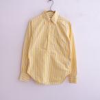ショッピングINDIVIDUALIZED インディビジュアライズドシャツ INDIVIDUALIZED SHIRTS *ストライプボタンダウンシャツ*30長袖イエロー綿(4-2307-199)【01H32】