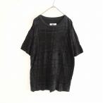 ショッピングマルジェラ エムエム6メゾンマルジェラ MM6 Maison Margiela *総柄織カットソー*Sトップス黒ブラック薄手Tシャツ(84-2509-44)【51J52】