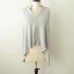 45R four ti пять a-ru* вязаный пончо * серый Mix 45rpm хлопок хлопок шерсть шерсть палантин (85-2509-29)[60J52]