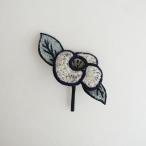 [ не использовался / обычная цена 1.9 десять тысяч ] mina perhonen mina perhonen *swing camellia букетик * темно-синий белый (ac30-2510-198)[42K52]