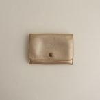 【定価4.5万】イルビゾンテ IL BISONTE *レザー 二つ折り財布*シャンパンゴールド革ウォレットカード入れ(ac30-2511-87)【21L52】