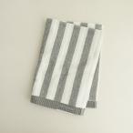 ショッピングマリメッコ 【北欧】未使用/マリメッコ marimekko *KAKSI RAITAA タオル*ホワイトグレーストライプコットン(ac30-2511-99)【21L52】