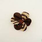  Anne утечка i-ruHENRY CUIR * - lako букетик * Zebra темно-коричневый кожа цветок цветок брошь baji0522